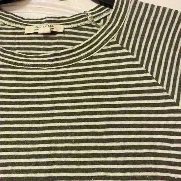 Nili Lotan Striped Round Neck Tshirt - Picture 3 of 5